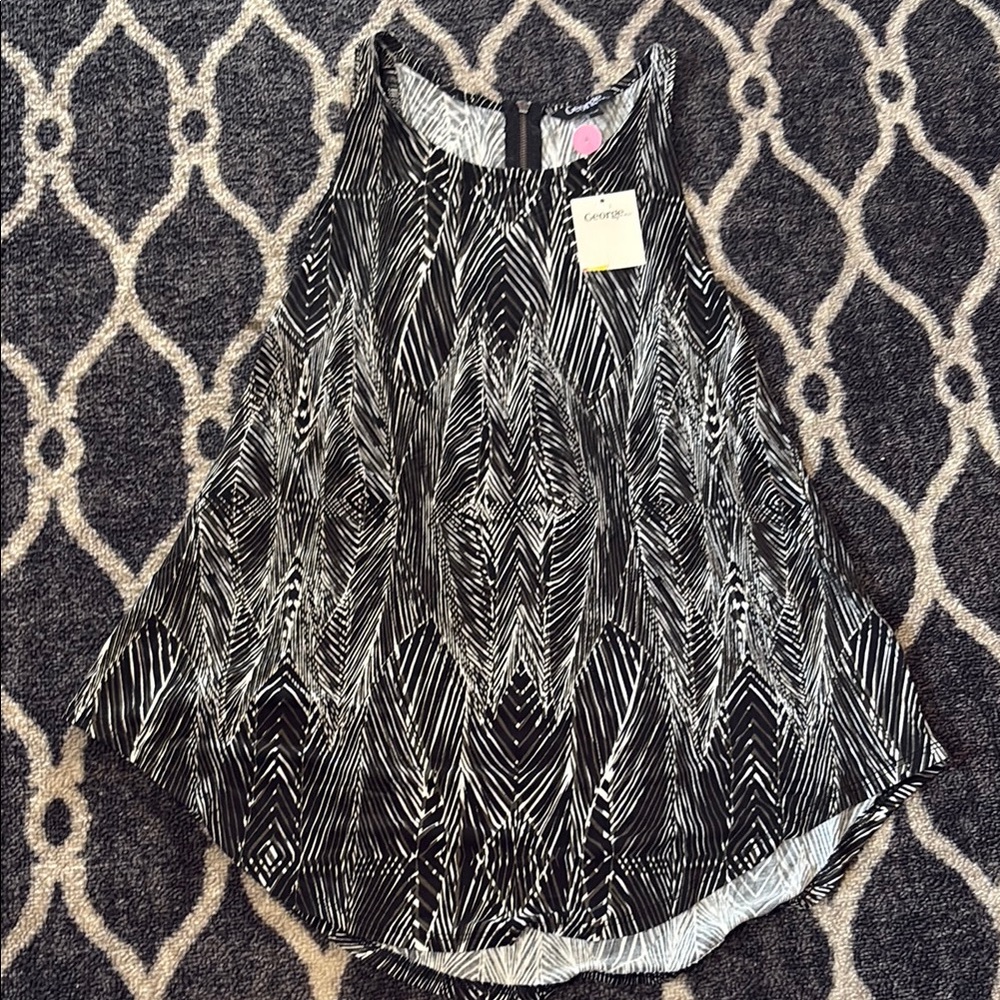 George Black and White Sleeveless Top